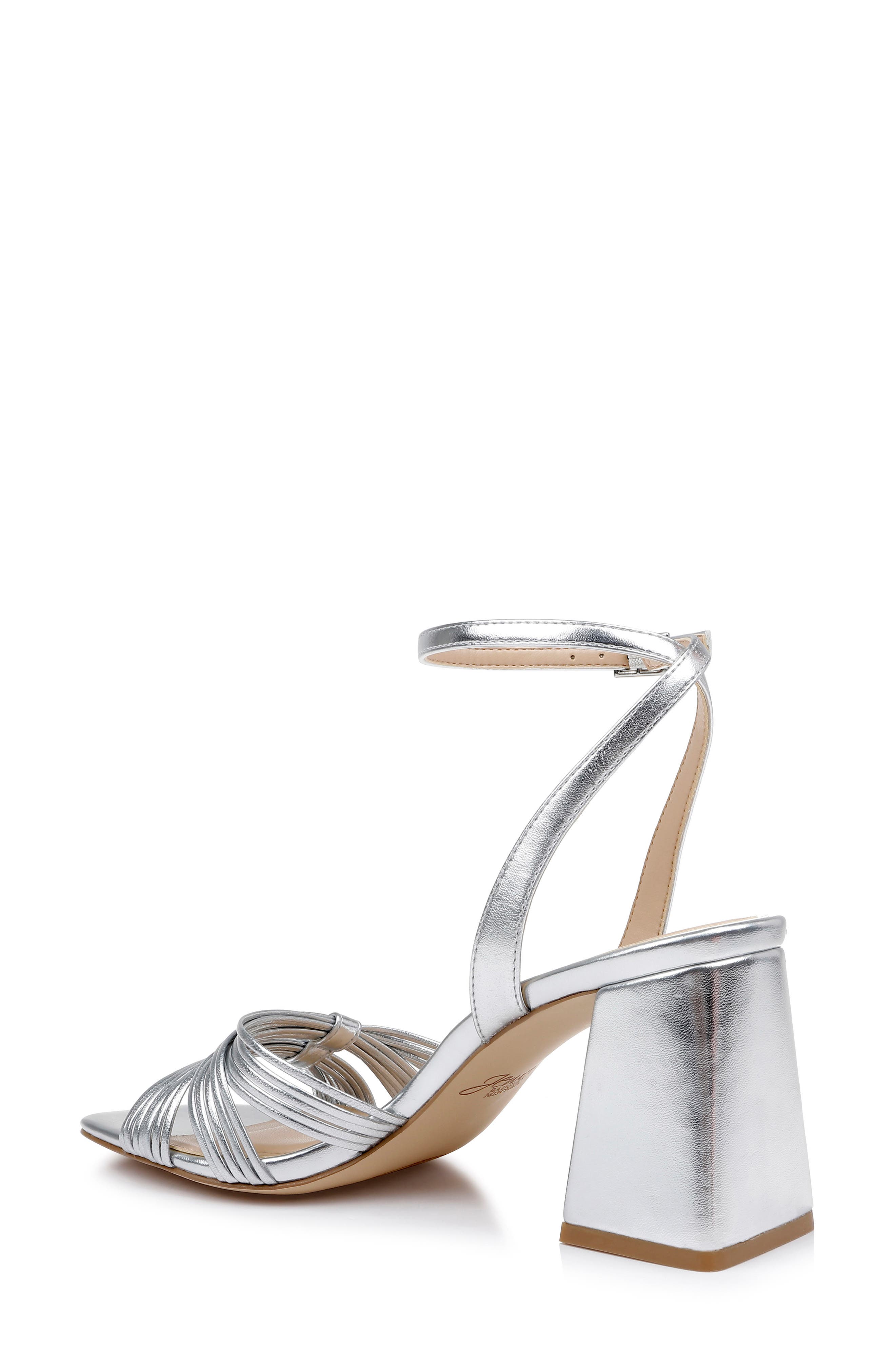 Jewel Badgley Mischka Michelle Ankle Strap Sandal, Alternate, color, Silver