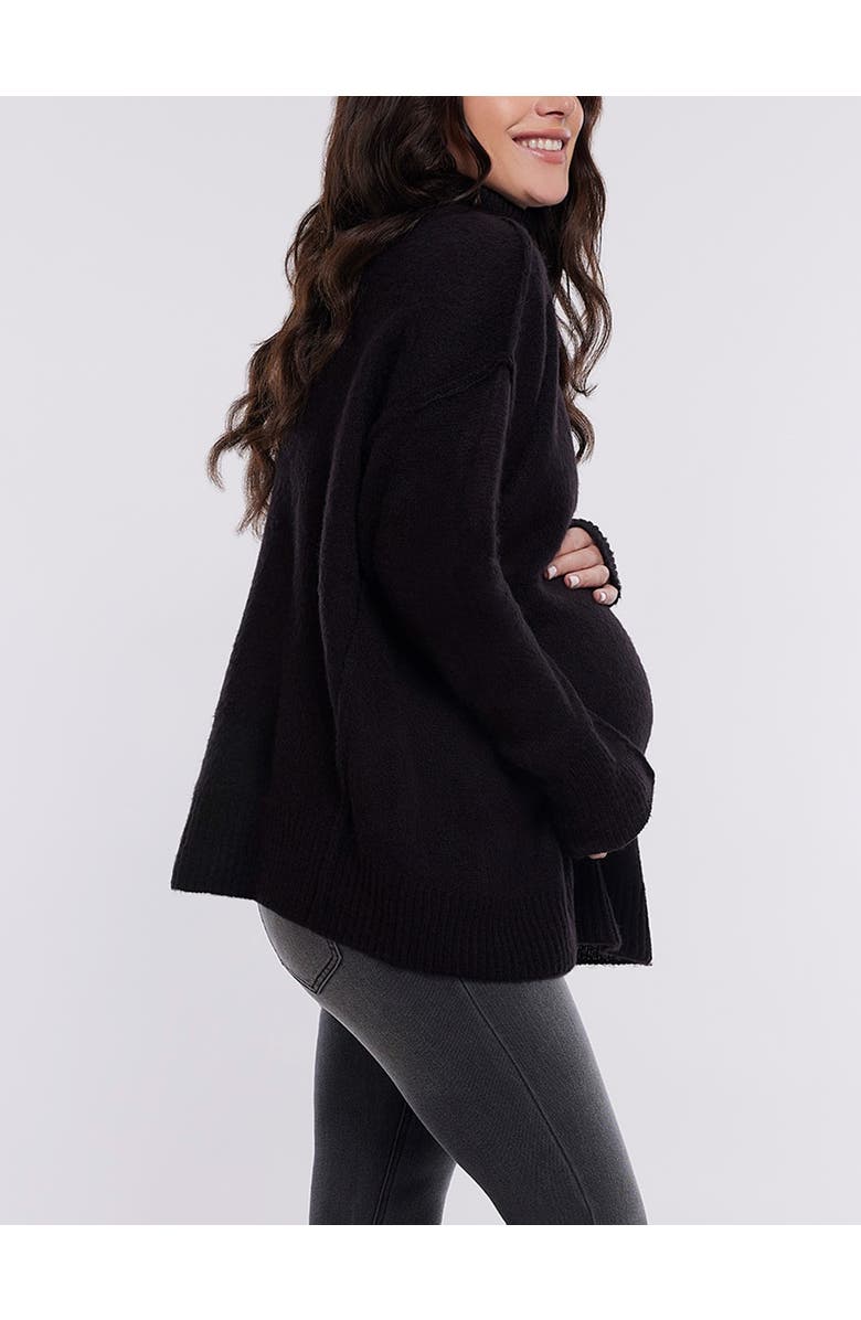 MOTHERHOOD MATERNITY Turtleneck Long Sleeve Knit Maternity Sweater, Alternate, color, Black
