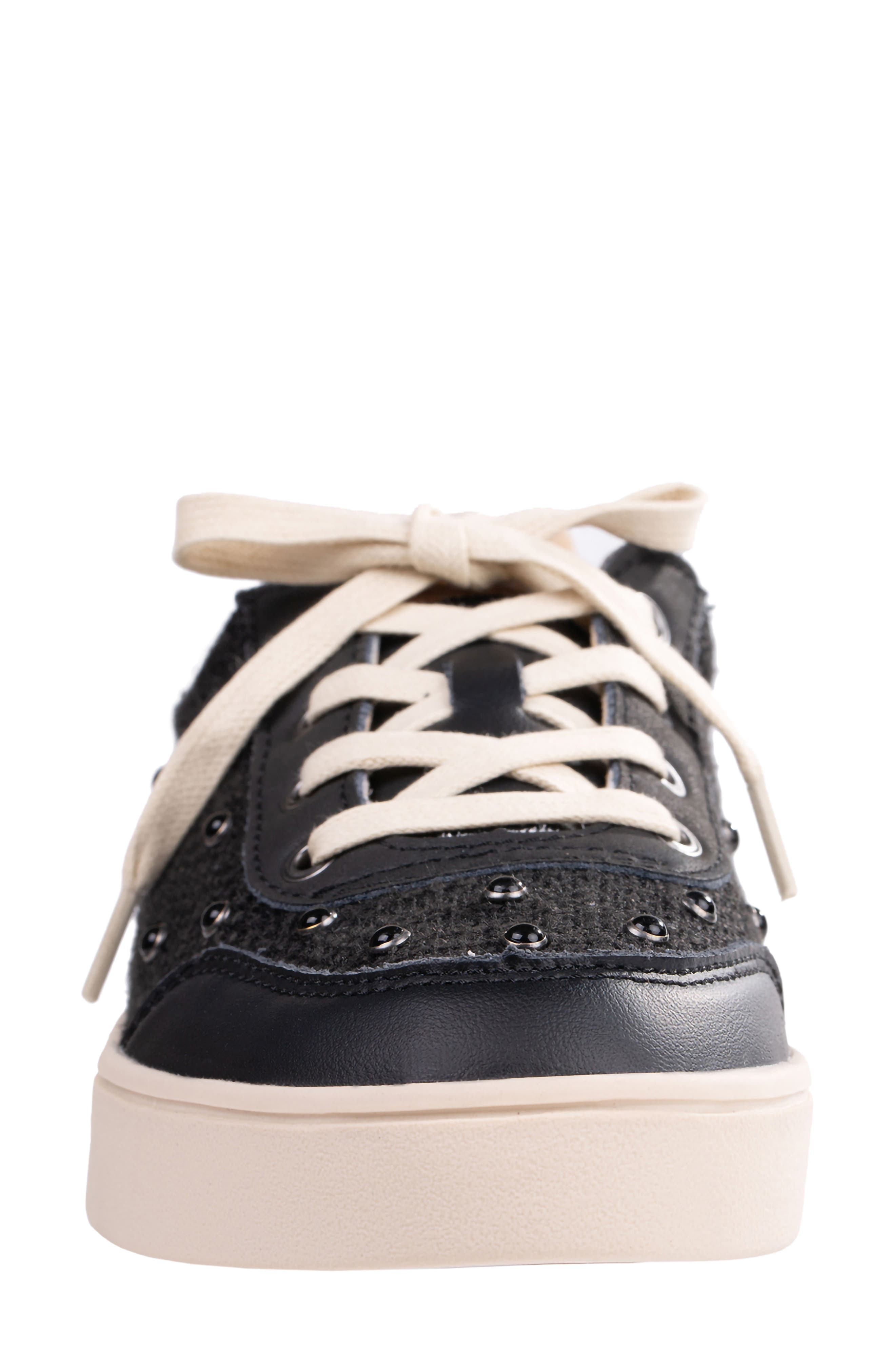Belmont Pearl Cabochon Stud Sneaker - Wide Width Available, Alternate, color, BLACK