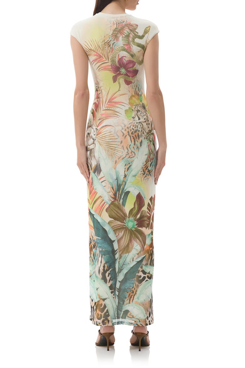 Cody Print Cap Sleeve Mesh Maxi Dress, Alternate, color, PLACED DESERT TROPIC