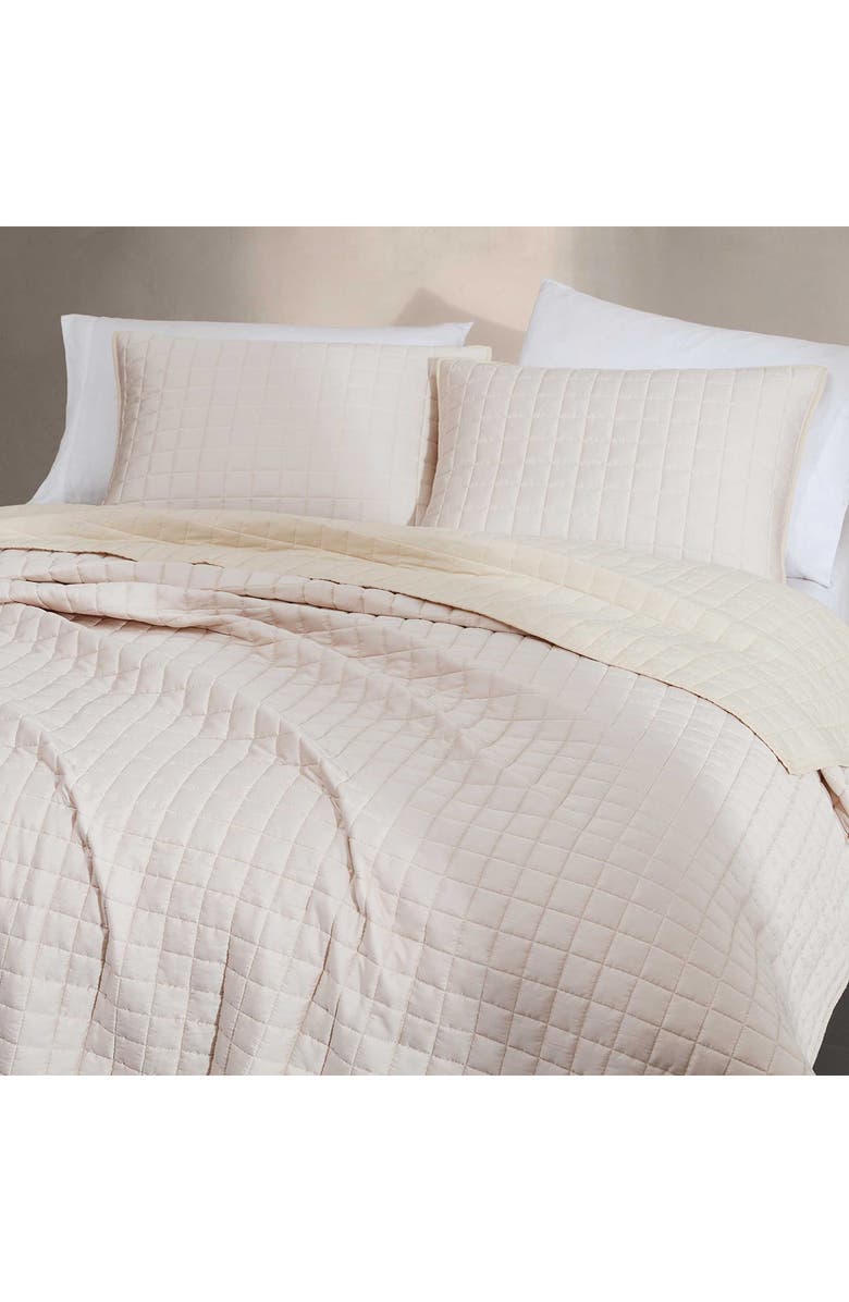 Calvin Klein Signature Quilted Comforter & Shams Set, Alternate, color, Light Pink