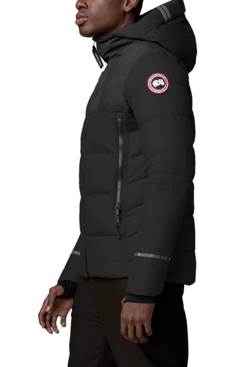 Hybridge Waterproof 750 Fill Power Down Puffer Coat, Alternate, color, BLACK