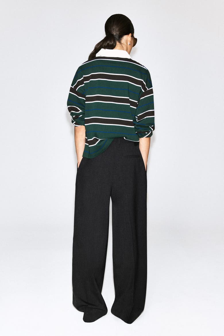 Striped Cotton Rugby Shirt, Alternate, color, GREEN / BROWN / STRIPED
