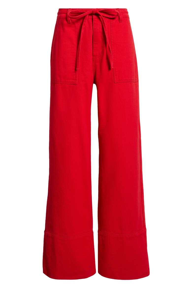 Furano Wide Leg Tie Waist Jeans, Alternate, color, ROUGE