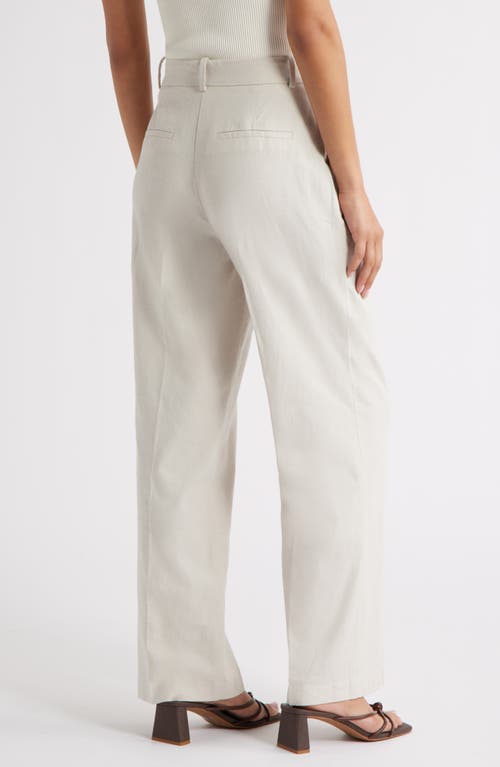 Open Edit Everyday Linen Blend Pants In Gray