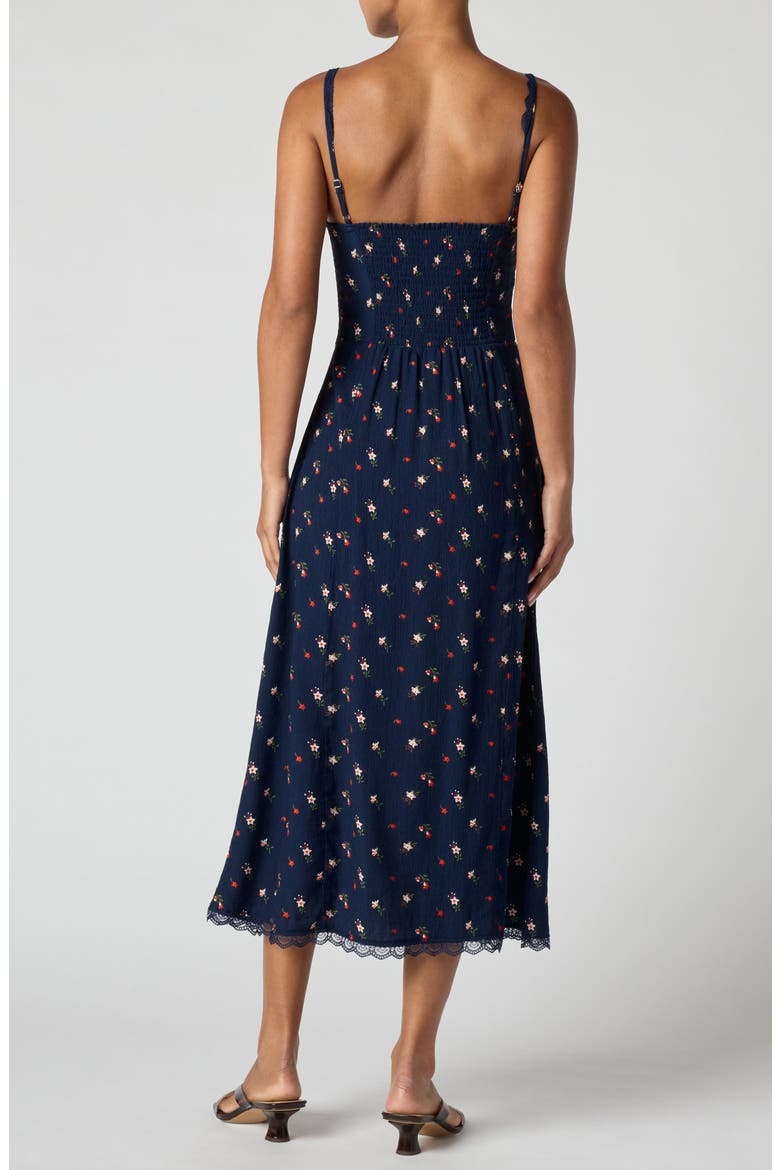 Lace Trim Slipdress, Alternate, color, NAVY TULIPS