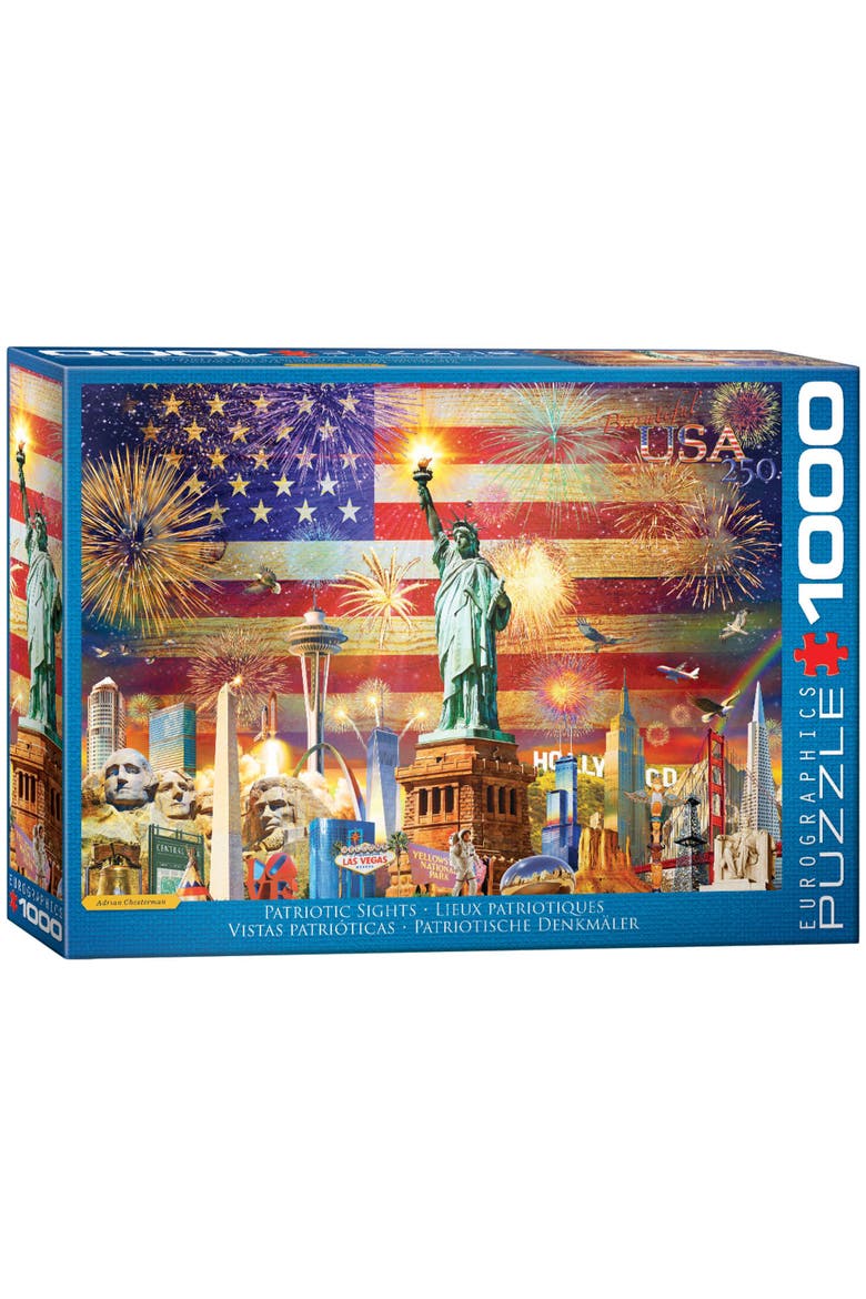 Patriotic Sights 1000 Piece Puzzle, Main, color, Multicolored