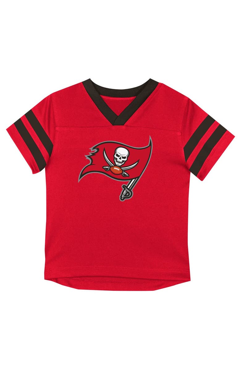 Outerstuff Toddler Outerstuff Red/Pewter Tampa Bay Buccaneers Red Zone V-Neck T-Shirt & Pants Set, Alternate, color, Red