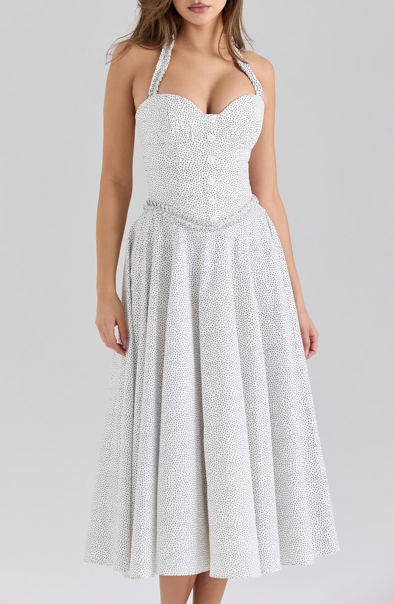 HOUSE OF CB Georgie B Sleeveless Midi Dress, Alternate, color, Micro Spot