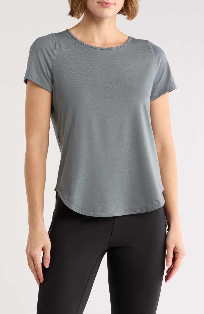 LAYER 8 Wisdom Performance T-Shirt, Main, color, Teal Smoke