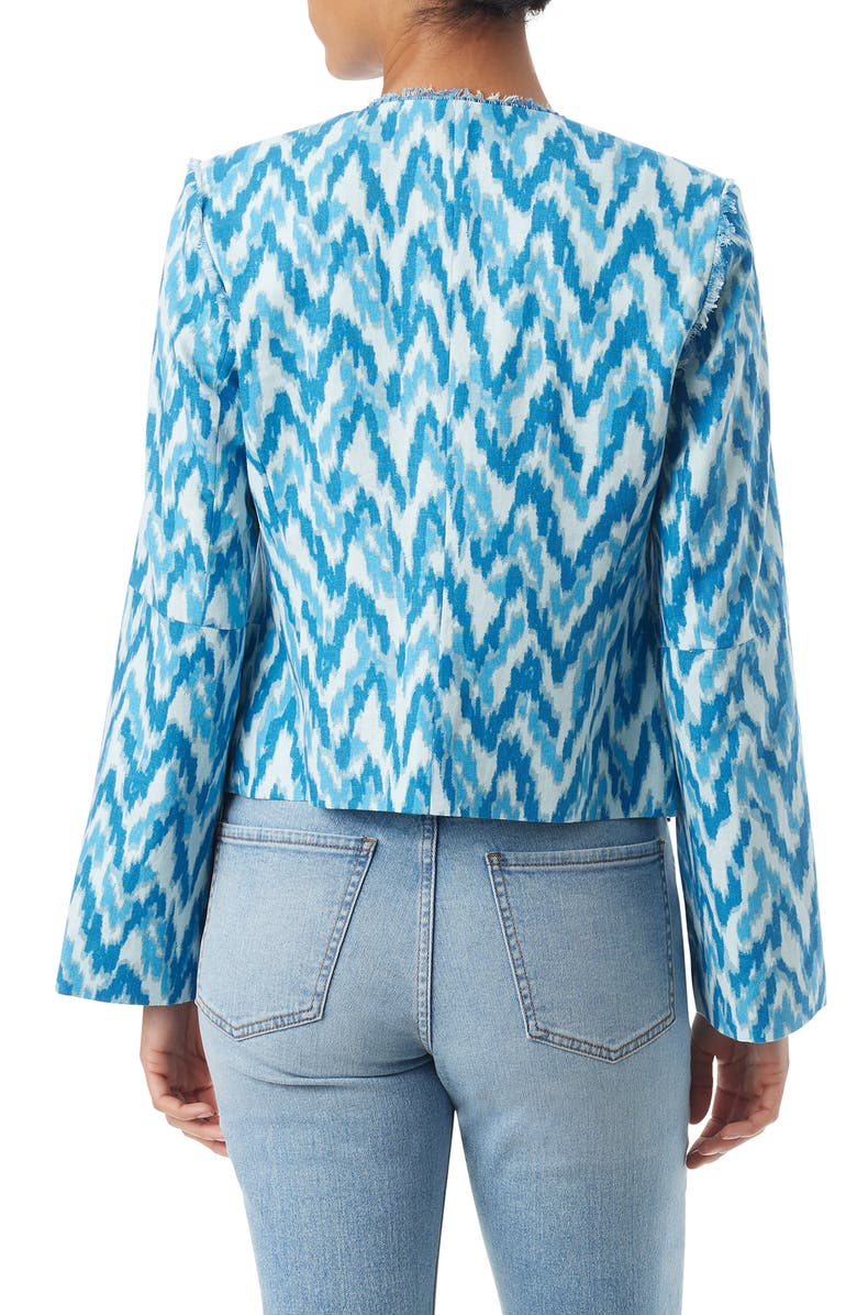 Sam Edelman Dixie Chevron Print Linen Blend Jacket, Alternate, color, 