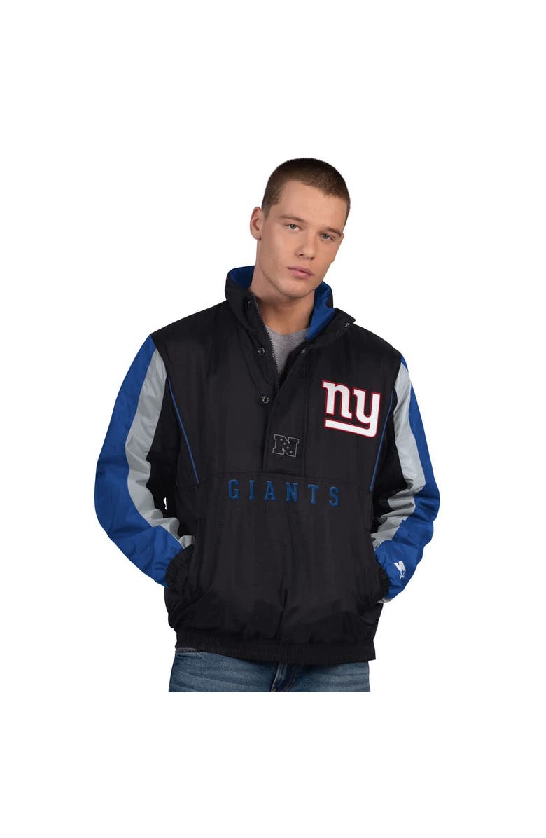 STARTER Men's Starter  Black New York Giants Thursday Night Gridiron Half-Zip Jacket, Main, color, Black