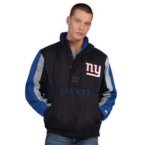 Men's Starter  Black New York Giants Thursday Night Gridiron Half-Zip Jacket