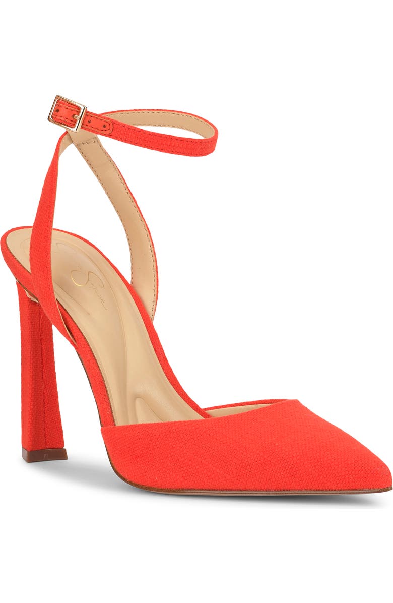 Jessica Simpson Ocanna Ankle Strap Pointed Toe Pump, Main, color, Orange 04