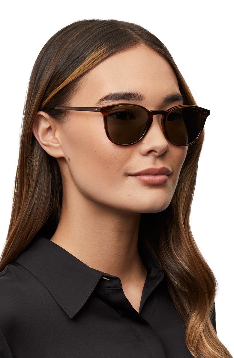 Oliver Peoples Forman LA 51mm Polarized Pillow Sunglasses, Alternate, color, Dark Tortoise