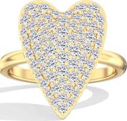 Everlee Domed Pavé Heart Lab Diamond Ring in 14K