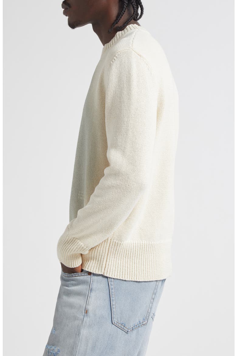 Dot Motif Crewneck Sweater, Alternate, color, OFF WHITE