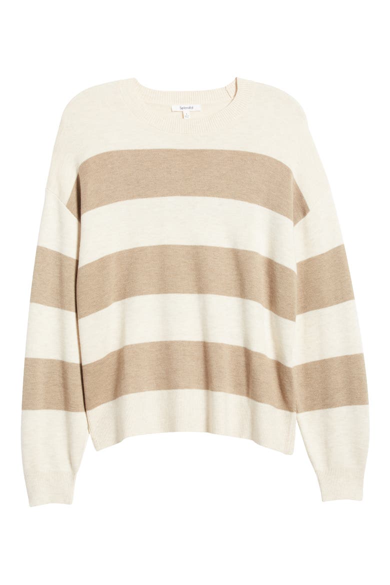 Livy Stripe Sweater, Alternate, color, OAT STRIPE