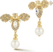SPHERA MILANO Faux Pearl Bee Drop Earrings