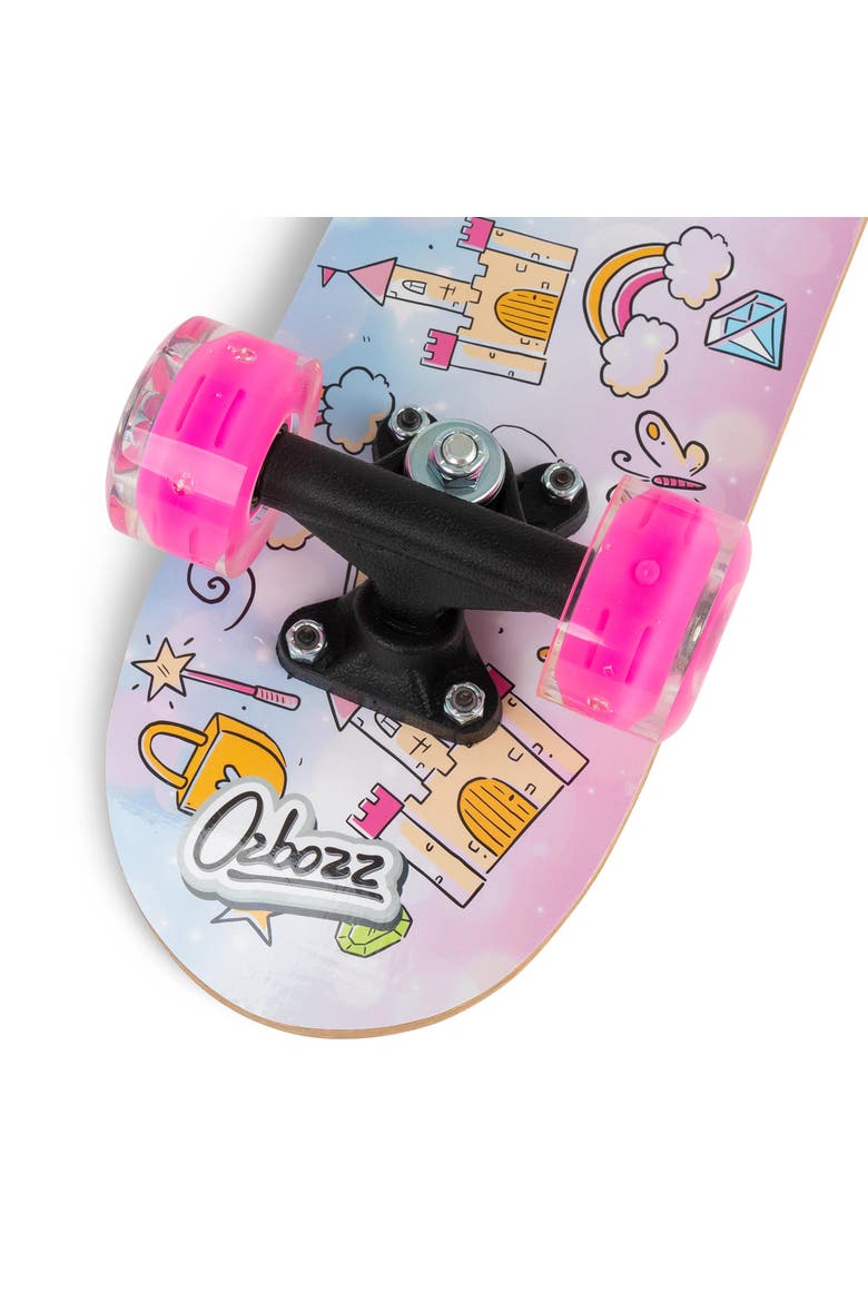 17 Inches Princess Skateboard Flashing Wheels, Antislip Grip, Wooden Deck, Alternate, color, Multicolored