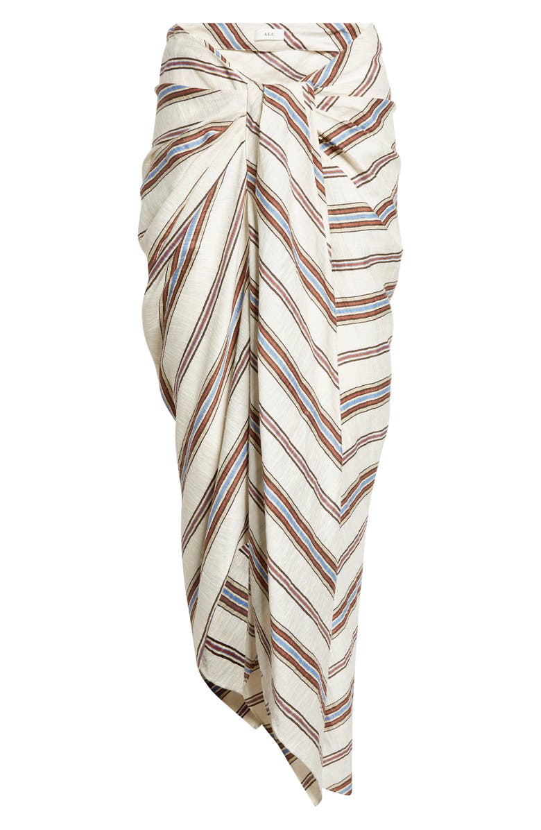 A.L.C. Rhodes Stripe Linen Blend Skirt, Alternate, color, Panna Multi