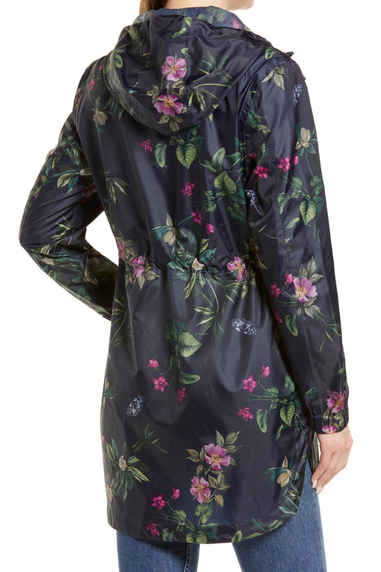 Golightly Waterproof Packable Raincoat, Alternate, color, SPRING WOOD BOTANICAL NAVY