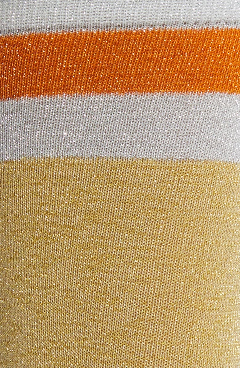 HIGH HEEL JUNGLE Varsity Metallic Knit Socks, Alternate, color, Gold