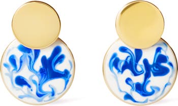 日本未入荷 Ana Luisa MINI KINOKO MARBLE BLUE Ana Luisa Enamel Earrings - Mini Kinoko Marble Blue | Nordstrom