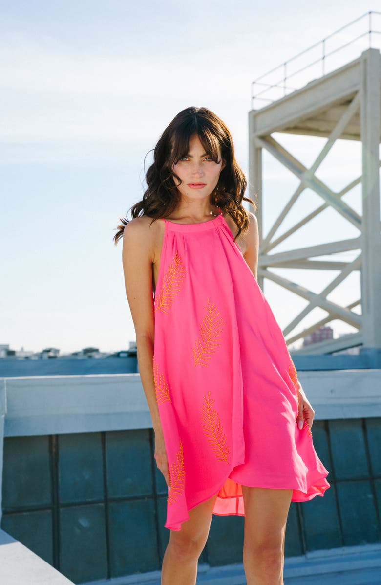 CIEBON Joanna Beaded Palm Minidress, Alternate, color, Pink