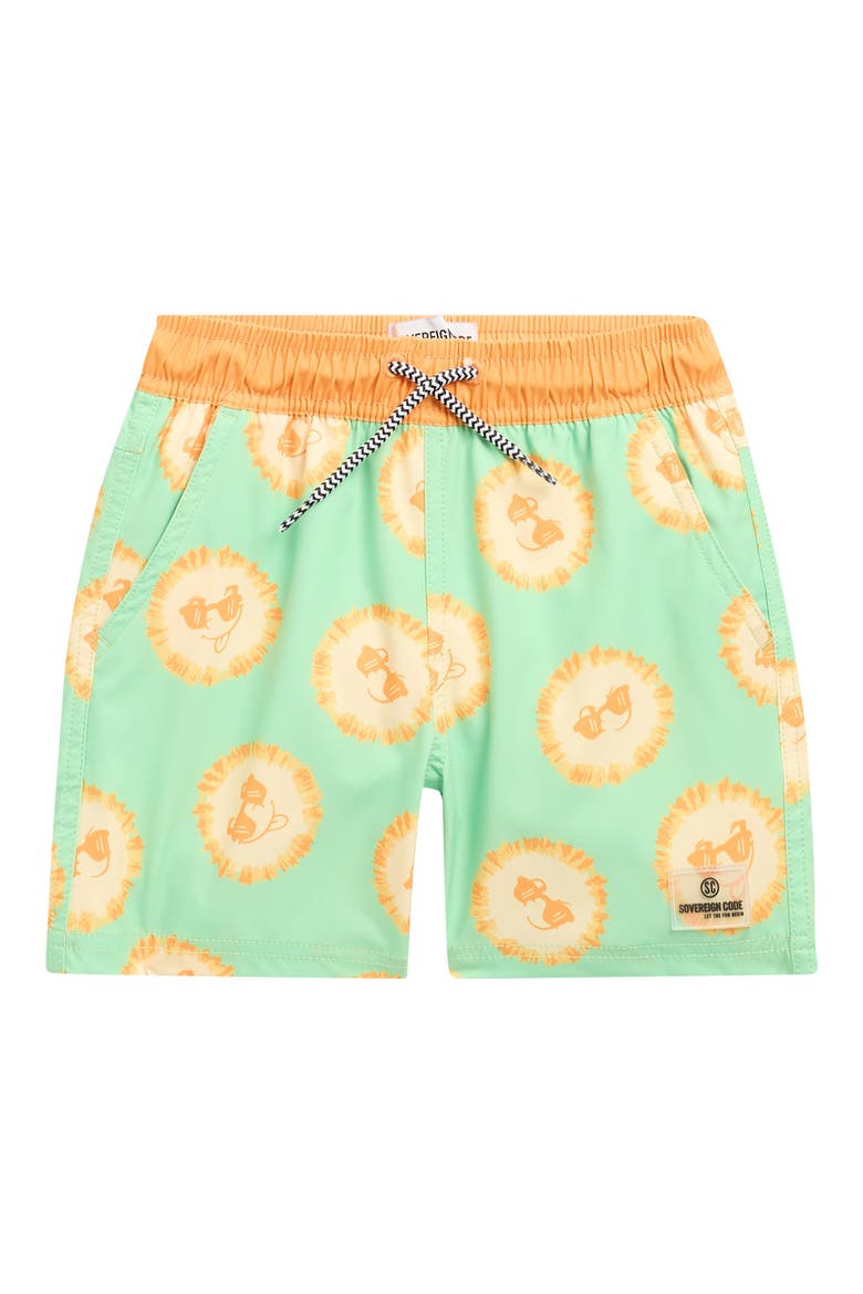 Kids' Bali Swim Trunks, Main, color, SUMMER GREEN / SUNNY SPIRIT