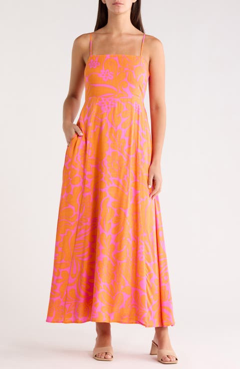 Kaci Floral Vin Smocked Maxi Dress