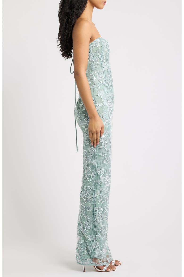 Anisa Hand Beaded Strapless Maxi Dress, Alternate, color, JADE
