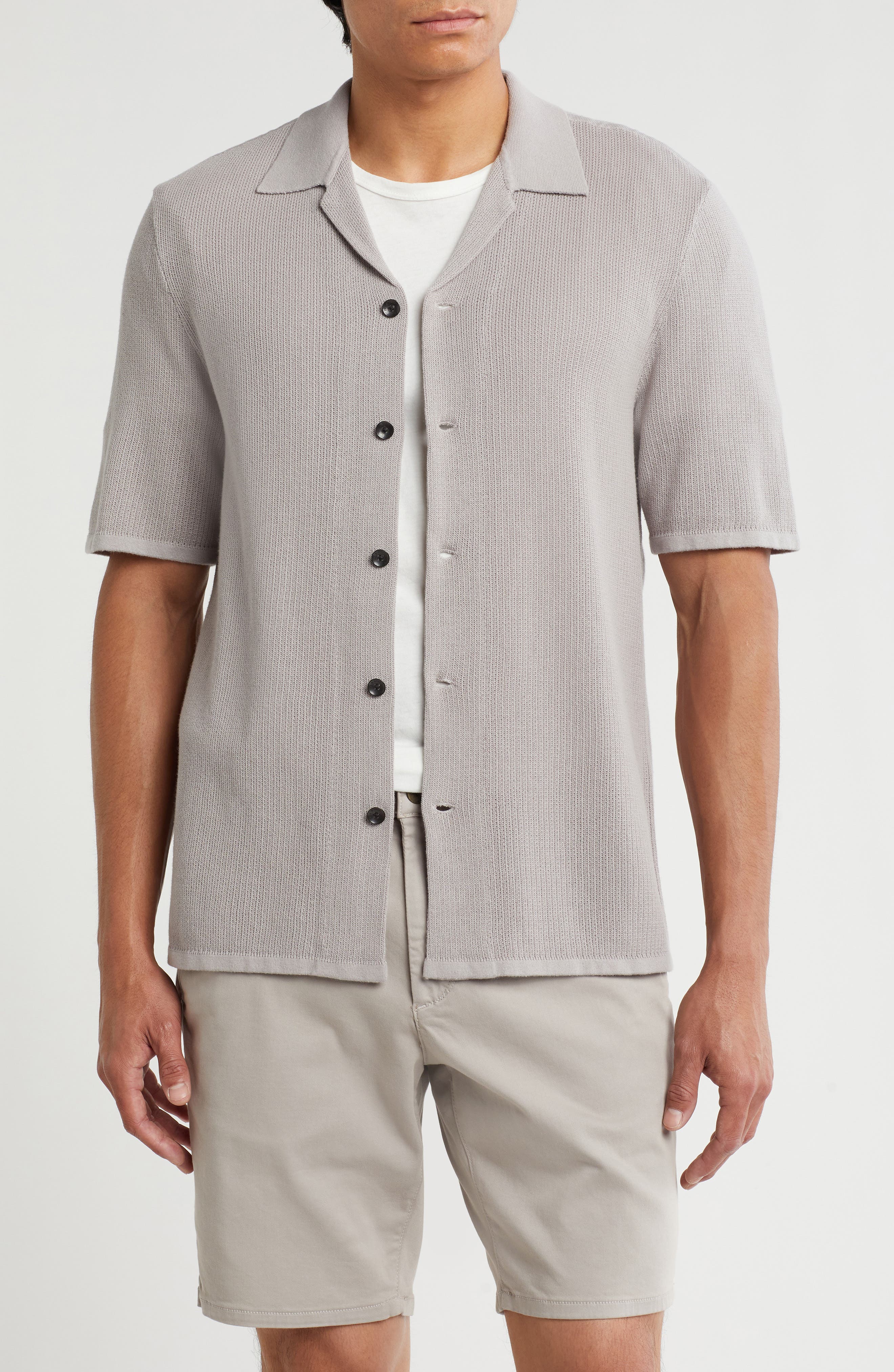 rag & bone Lewis Cotton Knit Camp Shirt
