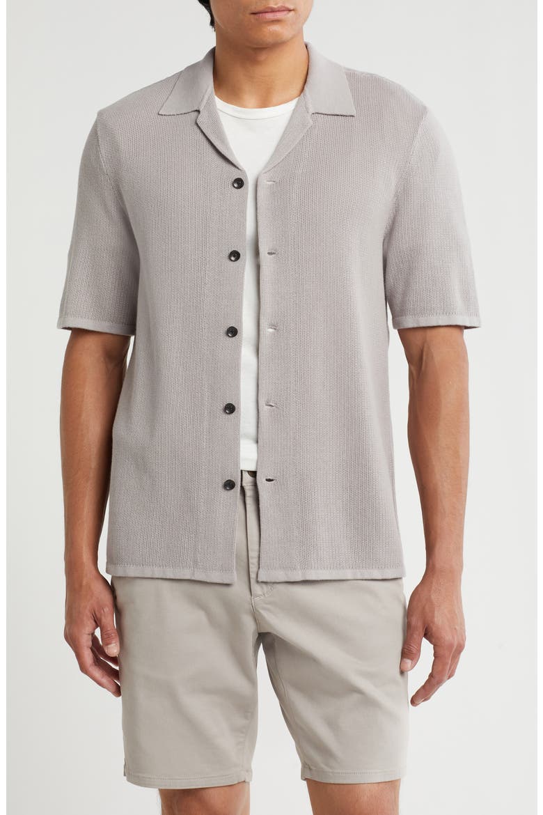Lewis Cotton Knit Camp Shirt, Main, color, MOON ROCK
