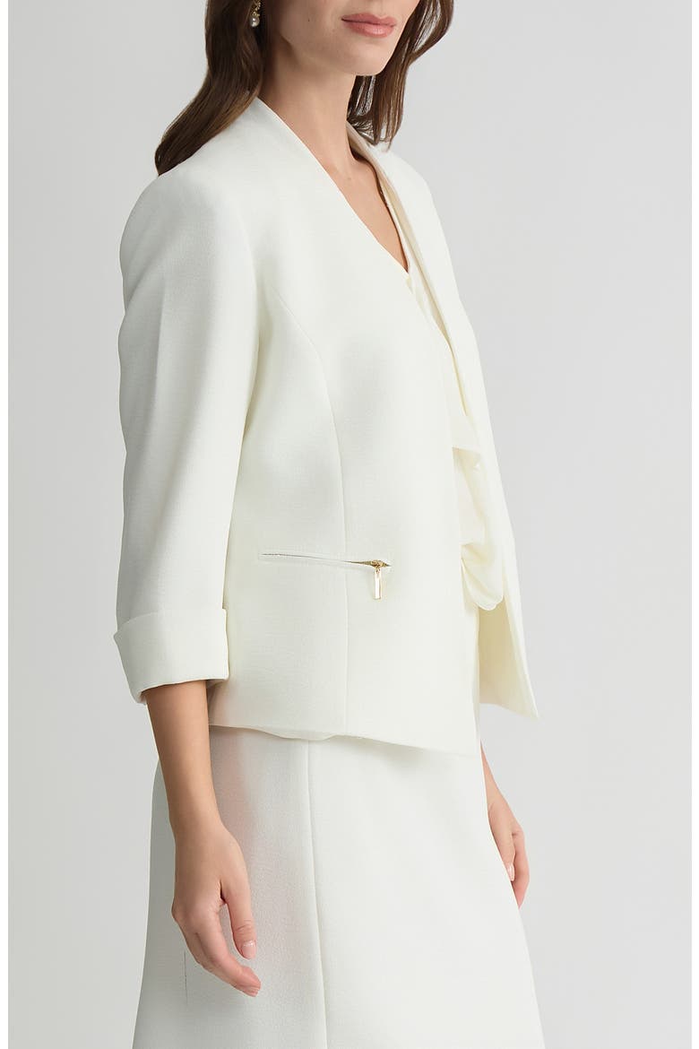 Collarless Zip Pocket Blazer, Alternate, color, VANILLA ICE