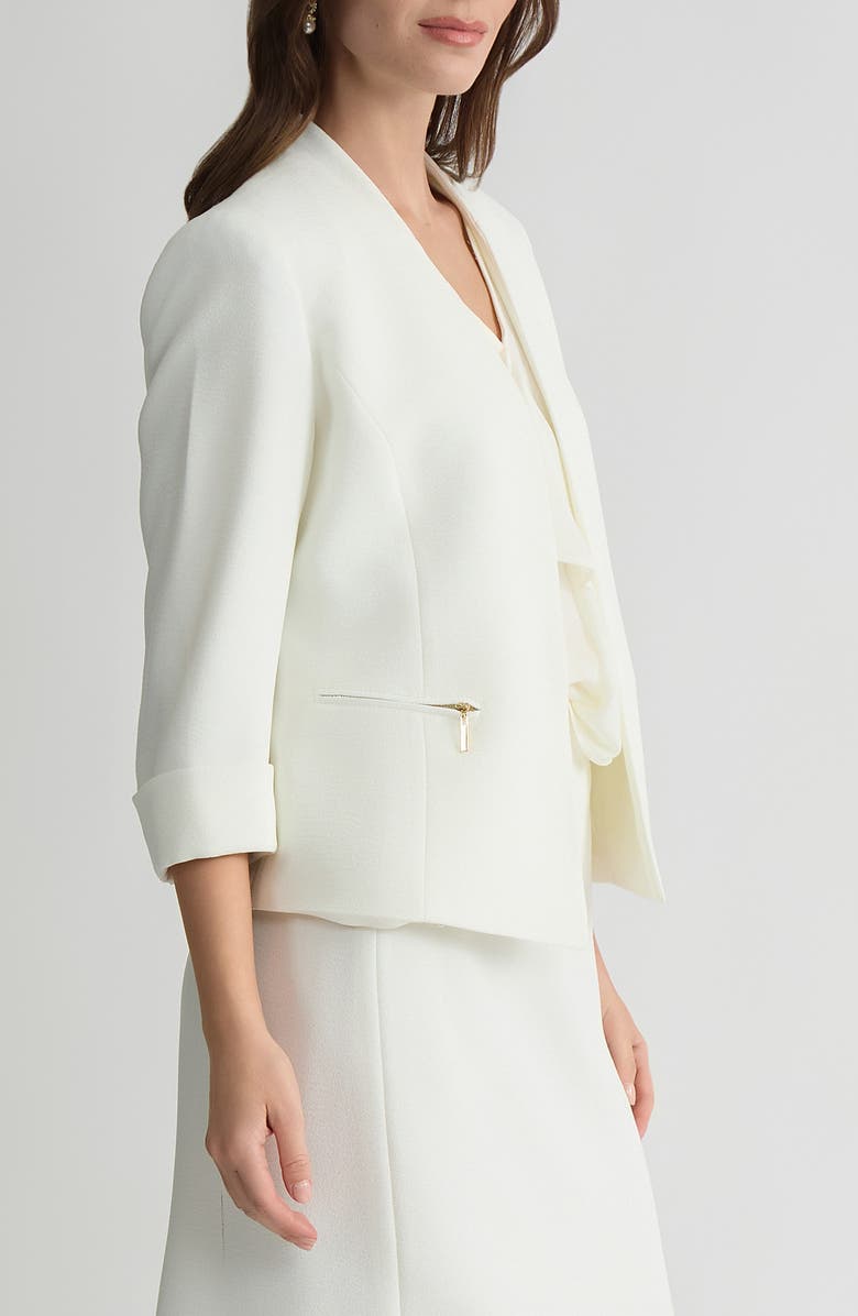 KASPER Collarless Zip Pocket Blazer, Alternate, color, 