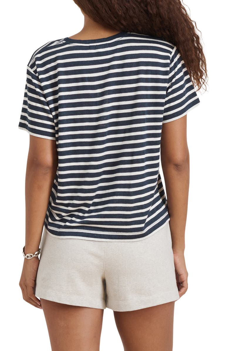 Alex Mill Garcon Stripe Linen Blend T-Shirt, Alternate, color, Navy / Off White