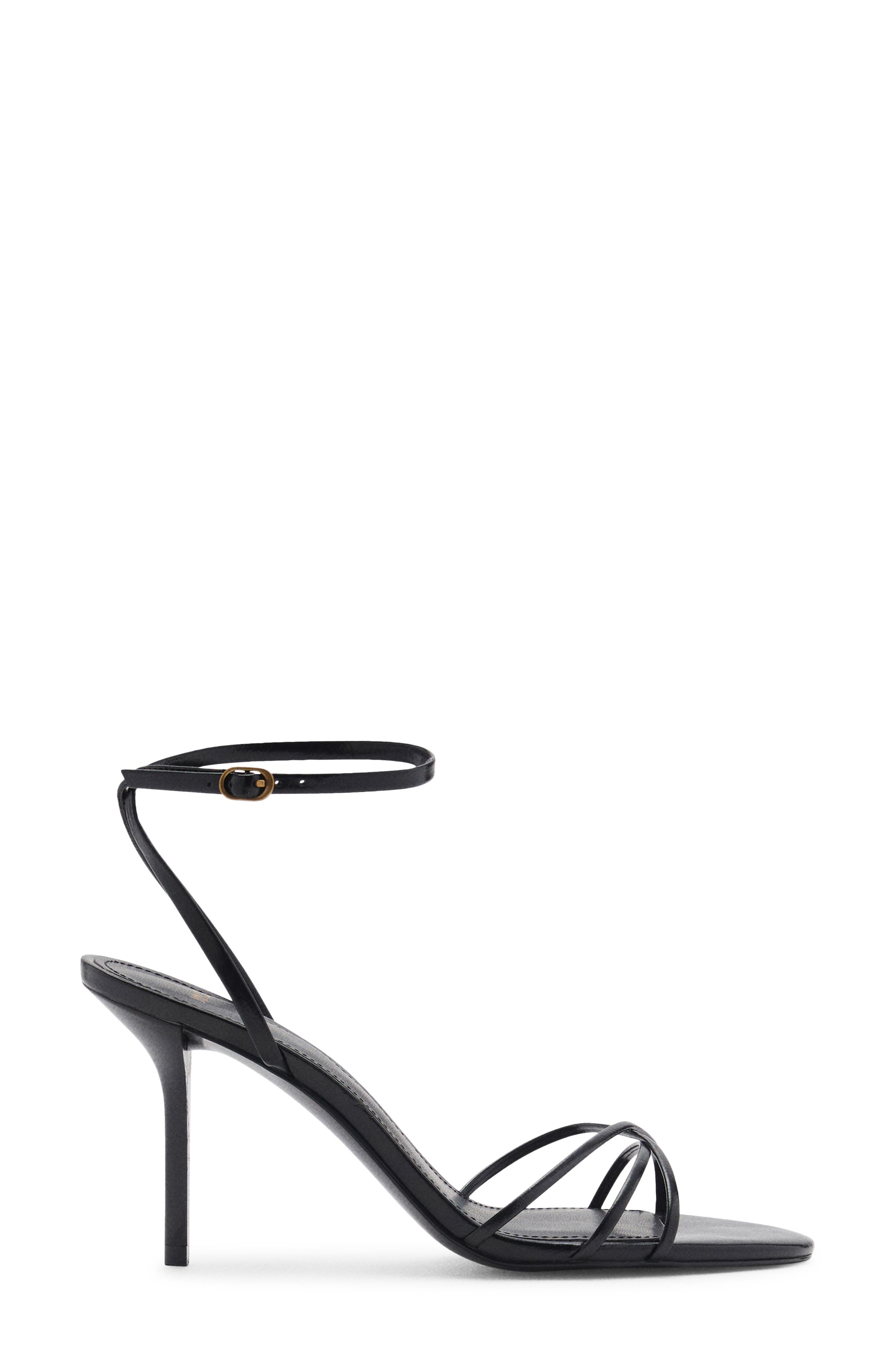MANGO Ankle Strap Sandal, Alternate, color, Black