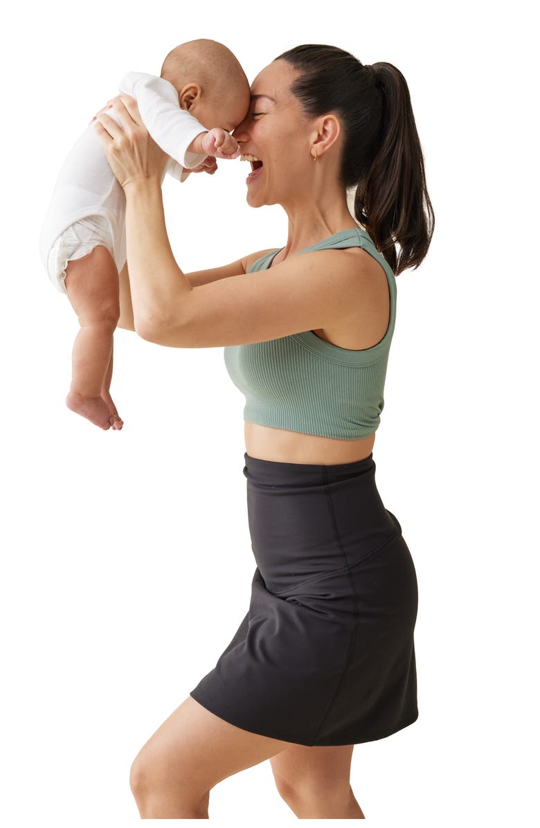 Ingrid & Isabel POSTPARTUM SKORT, Alternate, color, Black