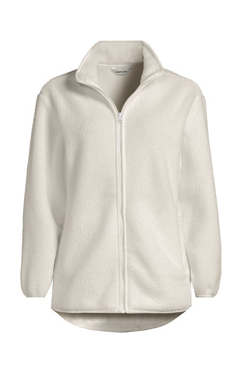 Lands' End Cozy High Pile Full Zip Fleece Jacket In Neutral