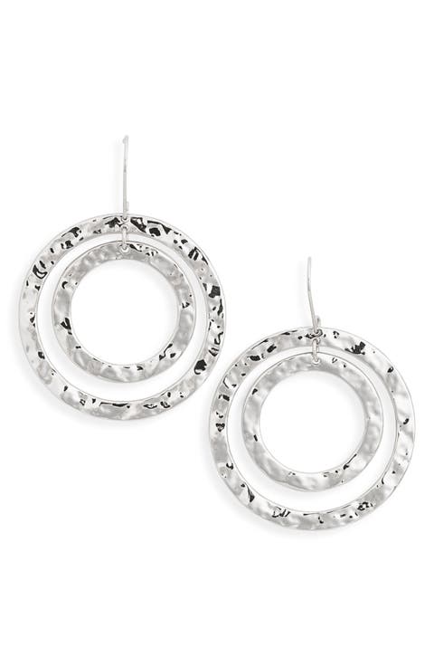 Large Hammered Orbital Hoop Earrings