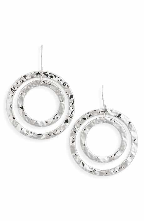 NORDSTROM RACK Large Hammered Orbital Hoop Earrings