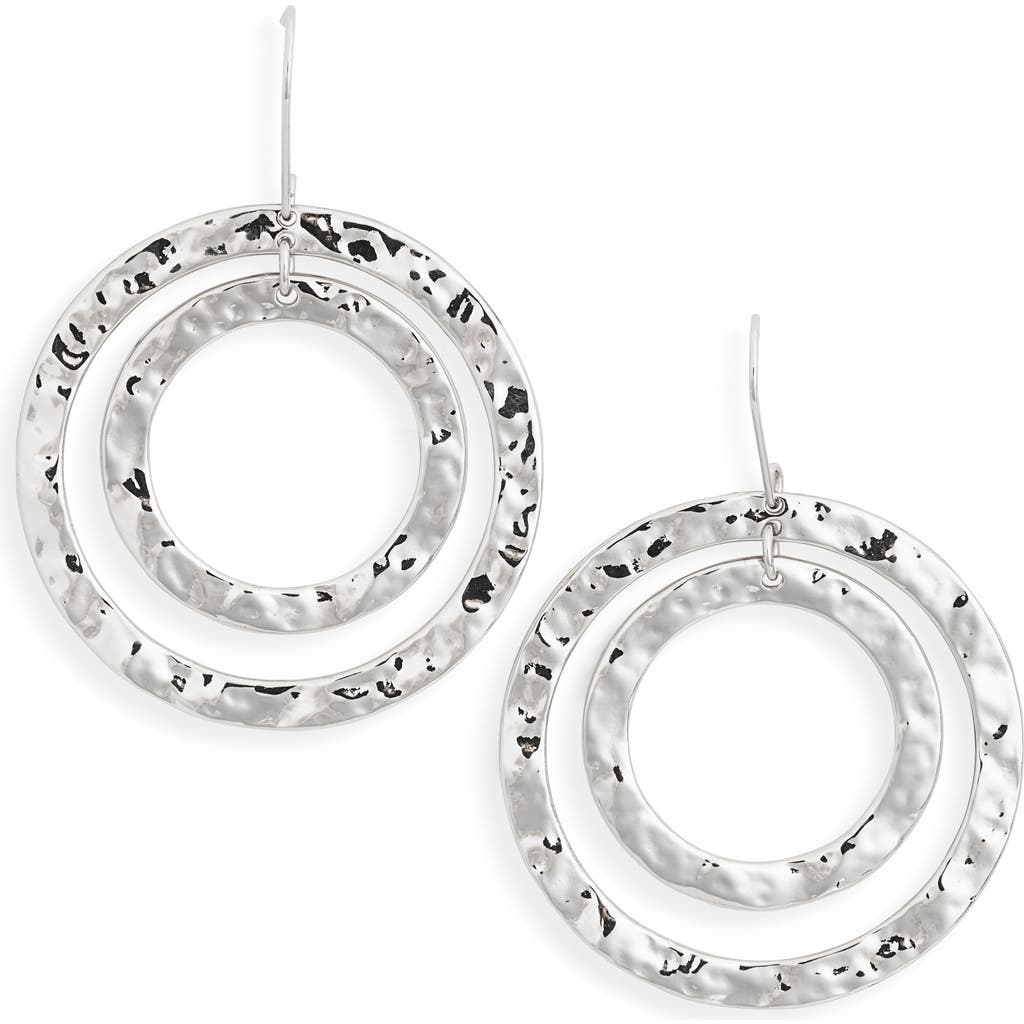 Nordstrom Rack Large Hammered Orbital Hoop Earrings In Metallic