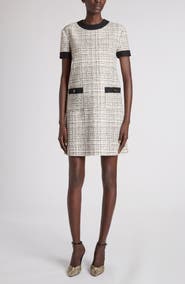 Valentino Garavani Short Sleeve Tweed Minidress