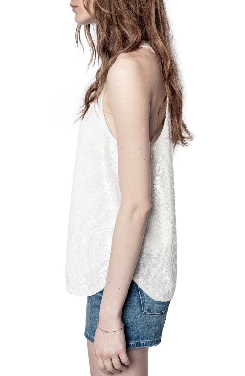 Zadig & Voltaire Coach Sequin Tank, Alternate, color, 