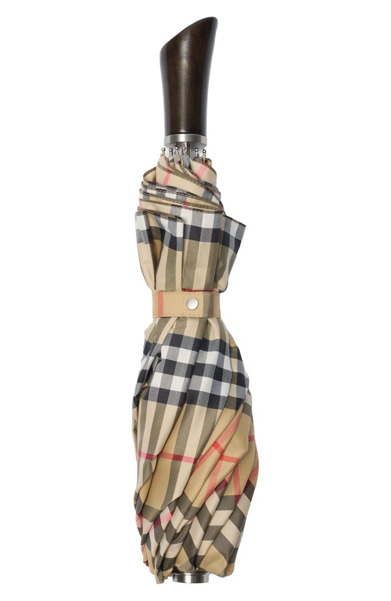 Burberry Check Folding Umbrella, Main, color,