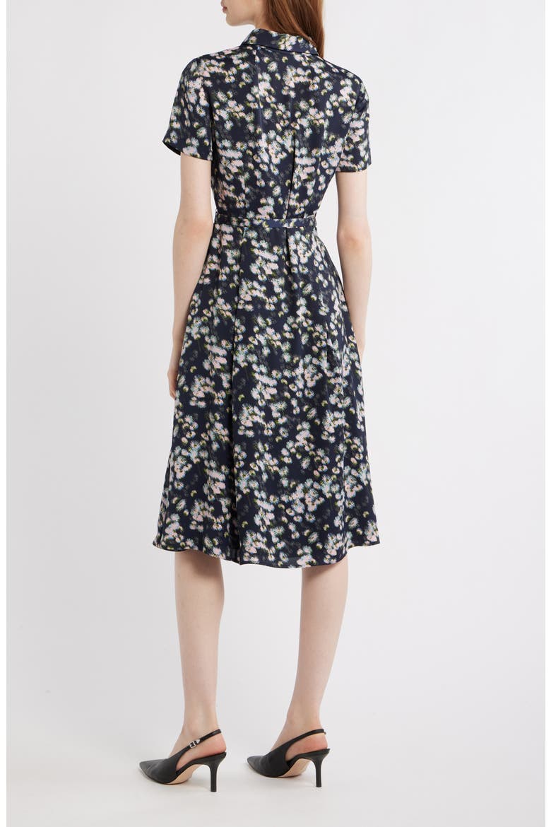 Floral Print Shirtdress, Alternate, color, NAVY/ PINK MULTI