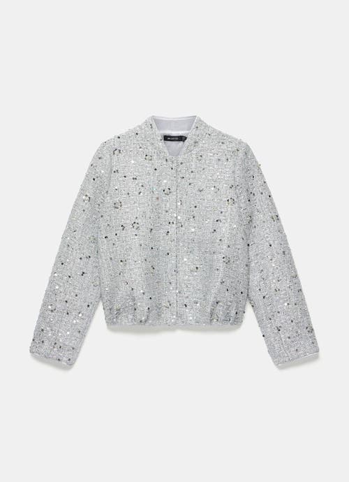 Mint Velvet Sequin Boucle Bomber In Metallic