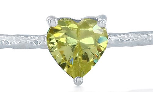 Simona Birthstone Cubic Zirconia Heart Open Cuff Bracelet In Green