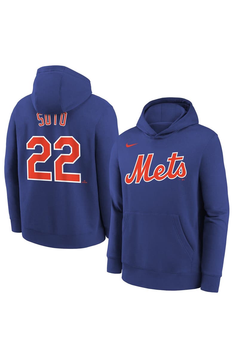Nike Youth Nike Juan Soto Royal New York Mets Name & Number Performance Pullover Hoodie, Main, color, Royal